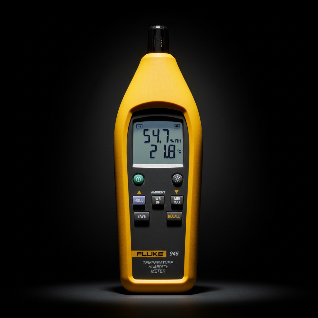 Fluke 945 Temperature Humidity Meter with Dramatic Lighting