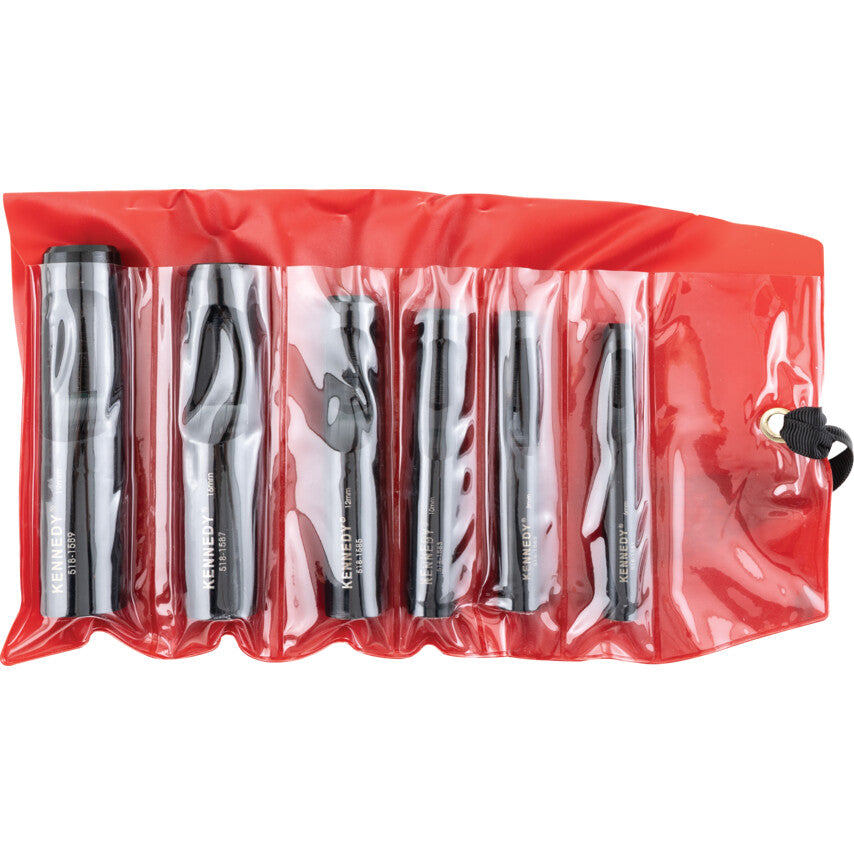 Kennedy KEN5181650K hollow punches stored in the red clear-pocket wallet