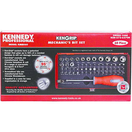KENNEDY KEN5736370K 60PC KENGRIP MECHANICS BIT SET KENNEDY