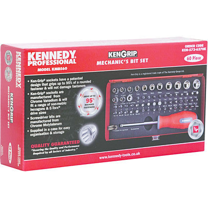 KENNEDY KEN5736370K 60PC KENGRIP MECHANICS BIT SET KENNEDY