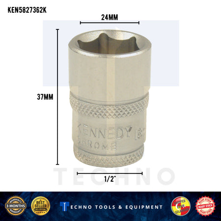 Kennedy Single Hex Socket From 23mm to 36mm, 1/2in drive KENNEDY