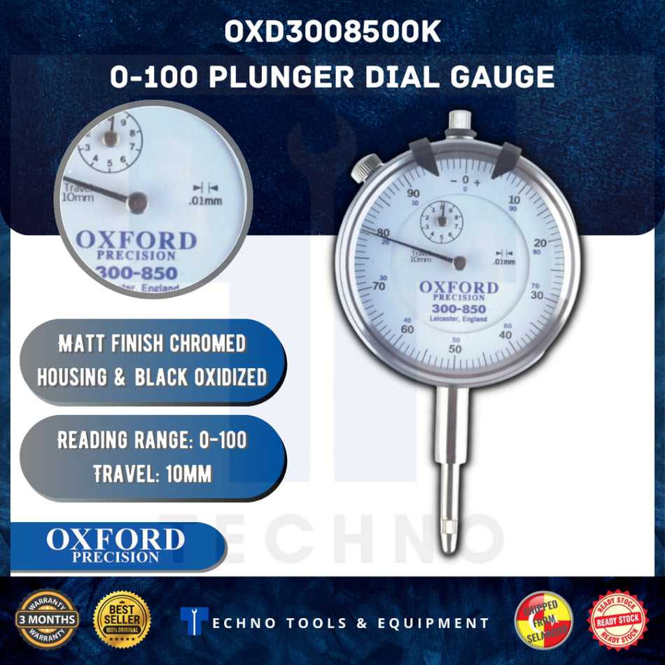 OXFORD OXD3008500K 0-100 PLUNGER DIAL GAUGE