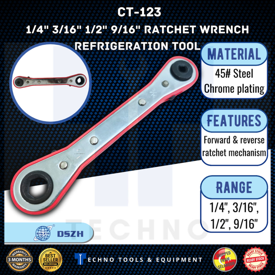 DSZH CT-122 1/4", 3/8", 3/16", 5/16" / 1/4", 3/16", 1/2", 9/16" CT-123 Ratchet Wrench