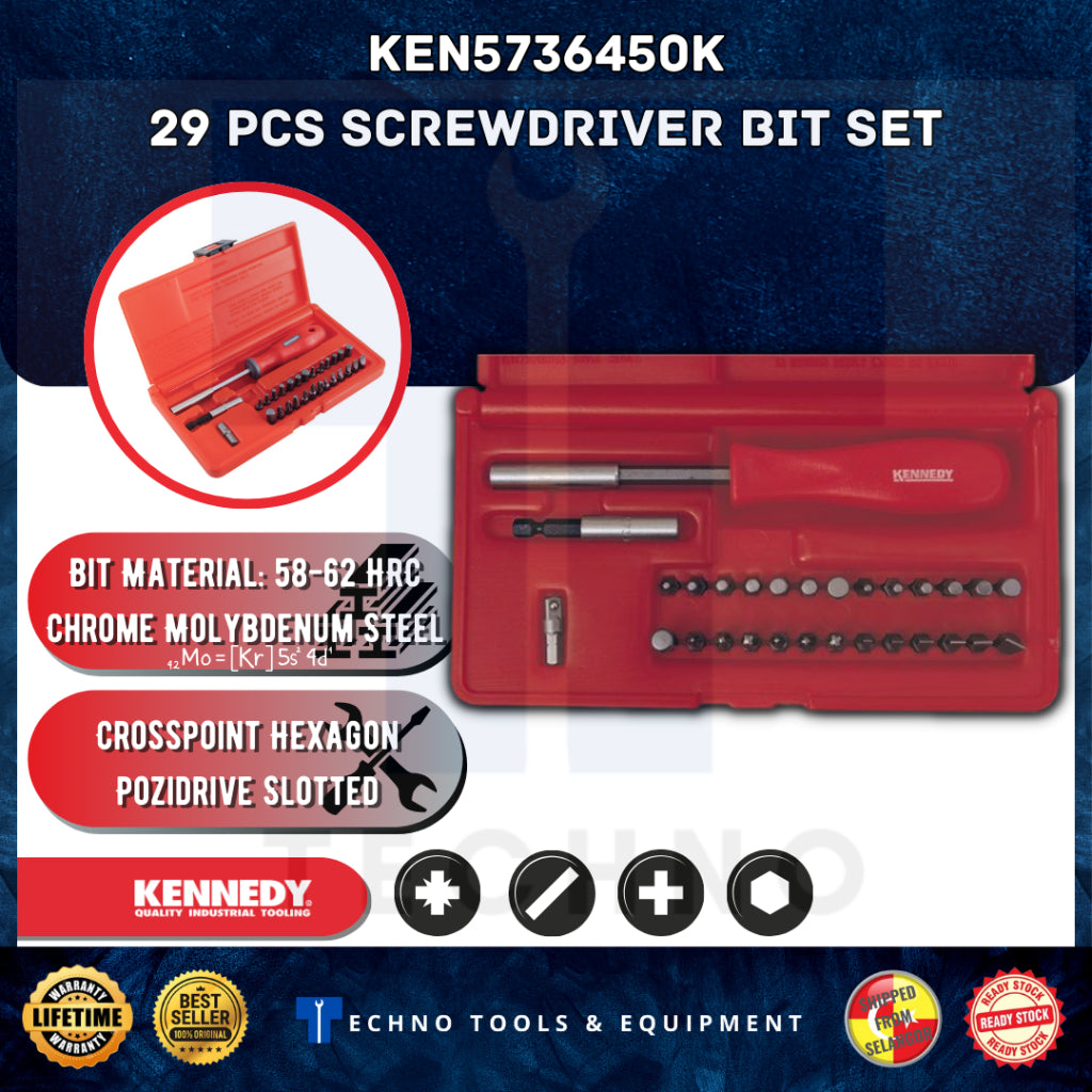 Kennedy Engineers Screwdriver Bit Set 29 Piece KEN5736450K KENNEDY