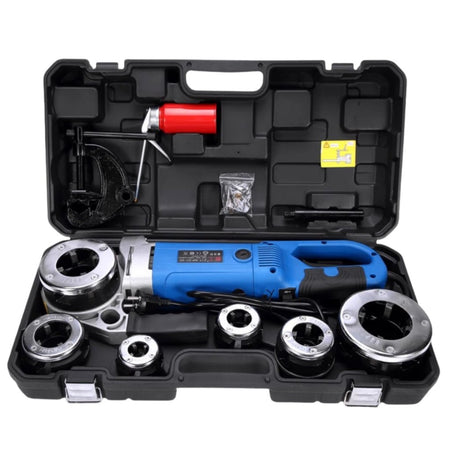 Portable Handheld Electric Pipe Threader Threading Machine With 6 Dies - Upgraded Model Techno Tools & Equipment