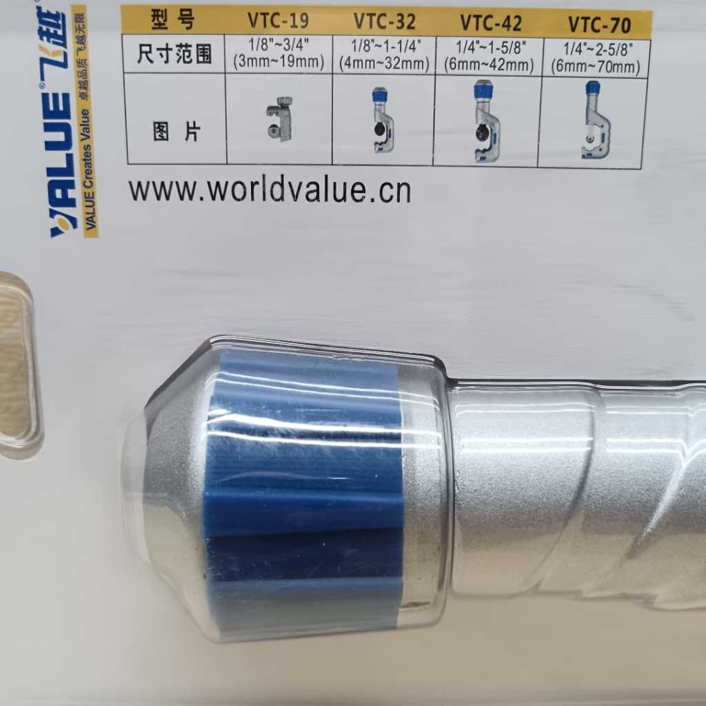 VALUE VTC-70 tube cutter big size(1/4-2-5/8)(6mm-70mm)tool alat potong paip tembaga airconditioner pipe cutter deburring Techno Tools & Equipment