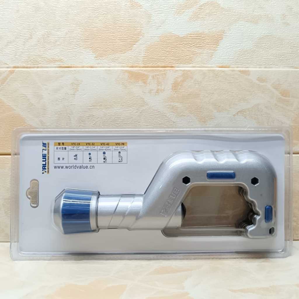 VALUE VTC-70 tube cutter big size(1/4-2-5/8)(6mm-70mm)tool alat potong paip tembaga airconditioner pipe cutter deburring Techno Tools & Equipment