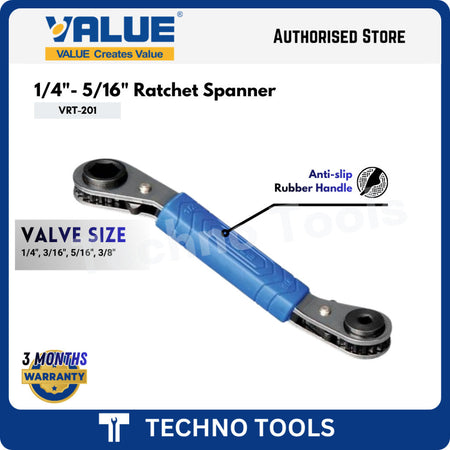VALUE VRT-201 1/4"- 5/16" Ratchet Spanner | 3 Months Warranty VALUE