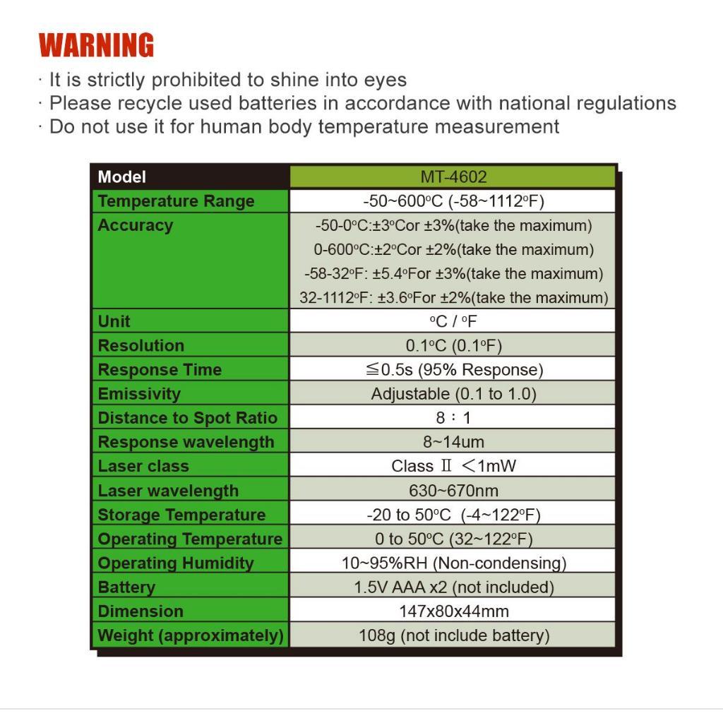 Pro'sKit MT-4602 Infrared Thermometer 3 Months Warranty PRO'SKIT