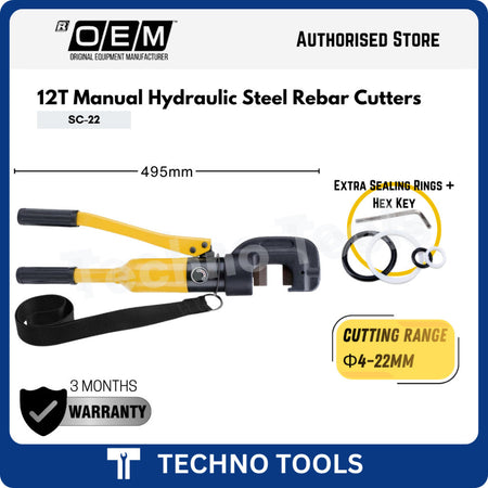 Φ12/16/22mm 6/8/12T Manual Hydraulic Steel Rebar Cutters 3 Months Warranty | SC-12/SC-16/SC-22 OEM