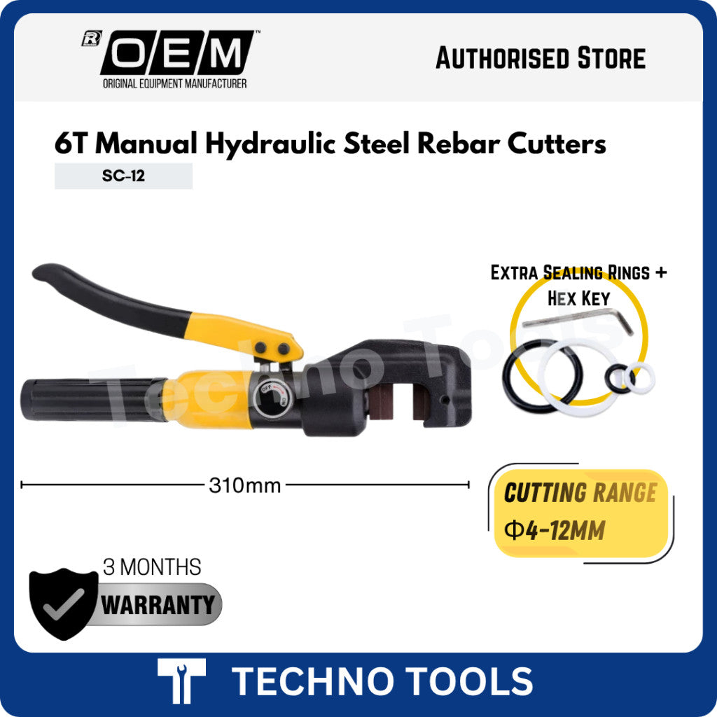 Φ12/16/22mm 6/8/12T Manual Hydraulic Steel Rebar Cutters 3 Months Warranty | SC-12/SC-16/SC-22 OEM