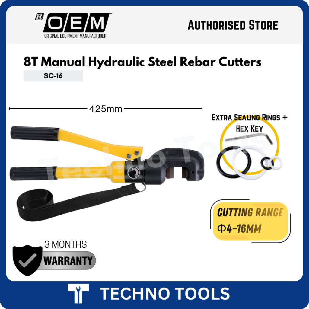 Φ12/16/22mm 6/8/12T Manual Hydraulic Steel Rebar Cutters 3 Months Warranty | SC-12/SC-16/SC-22 OEM