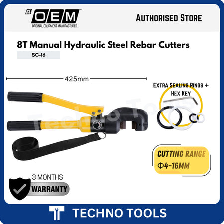 Φ12/16/22mm 6/8/12T Manual Hydraulic Steel Rebar Cutters 3 Months Warranty | SC-12/SC-16/SC-22 OEM