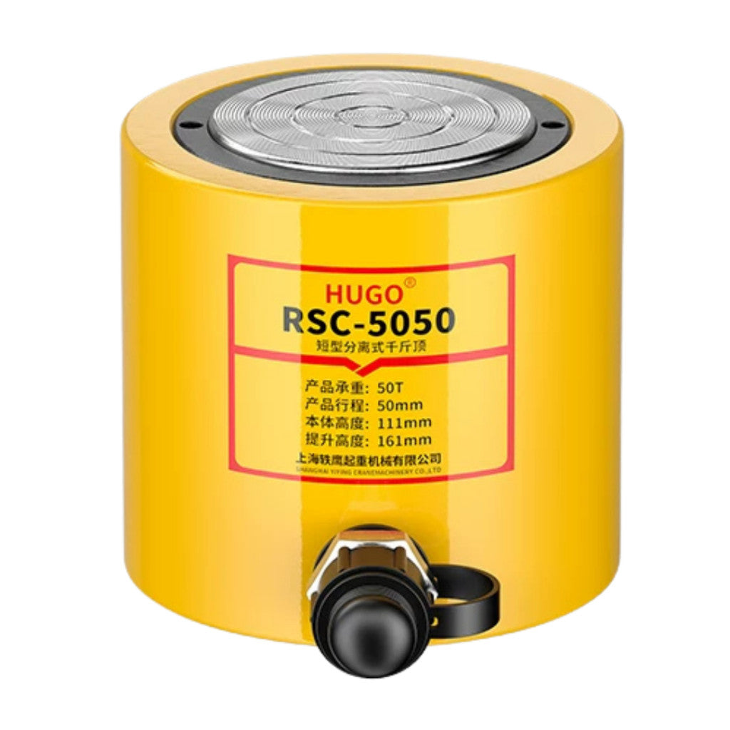(PRE-ORDER ) HUGO High Quality 50T/100T Low Height Ultra Thin Hydraulic Cylinder Jack | FPY / RSC 3 Months Warranty OEM