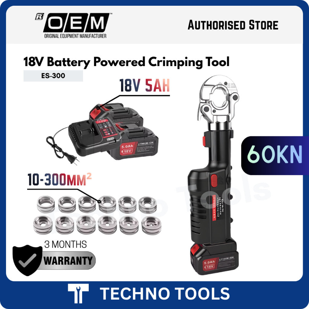 ES-300 60kN Battery Powered Crimping Tool | 3 Months Warranty OEM