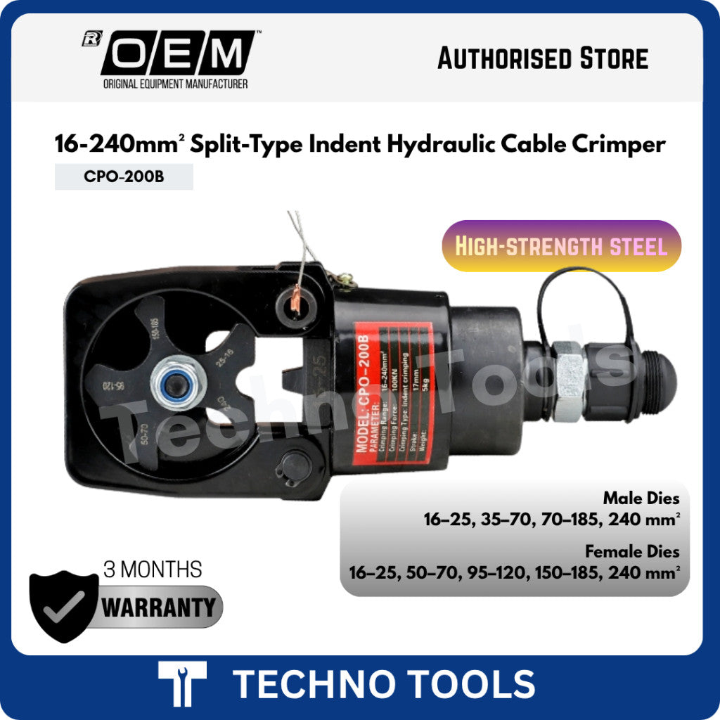 16-240mm² CPO-200B Split-Type Indent Hydraulic Cable Crimper | 3 Months Warranty OEM