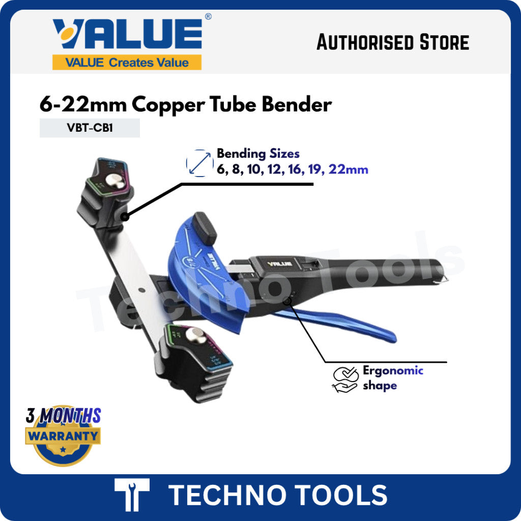 VALUE VBT-CB1 6-22mm Copper Tube Bender | 3 Months Warranty VALUE