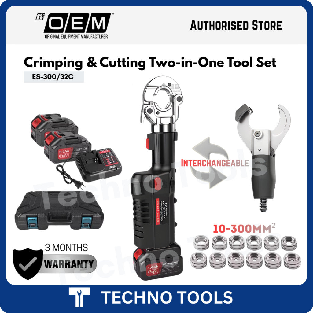 ES-300/32C Battery Powered Crimping & Cutting Two-in-One Tool Set | 3 Months Warranty OEM