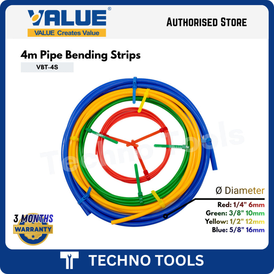VALUE VBT-4S 4 meter Pipe Bending Strips | 3 Months Warranty VALUE