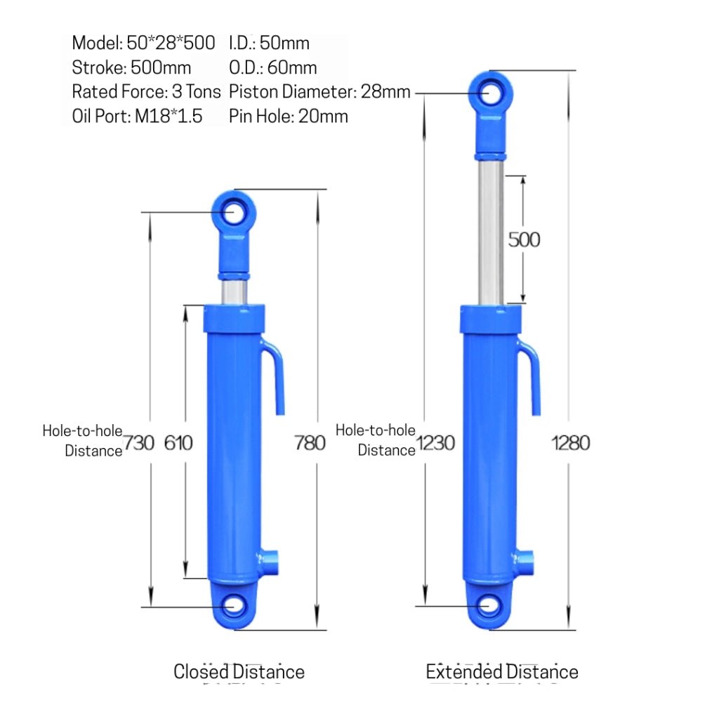3T Single-Action Heavy-Duty Hydraulic Ring Cylinder | 3 Months Warranty Techno Tools & Equipment