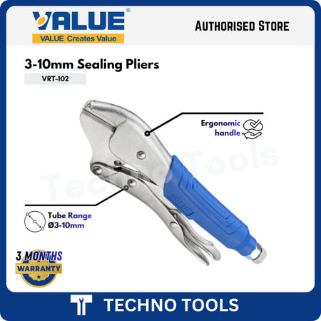VALUE VRT-102 3-10mm Sealing Pliers / Pinch Off Pliers | 3 Months Warranty VALUE