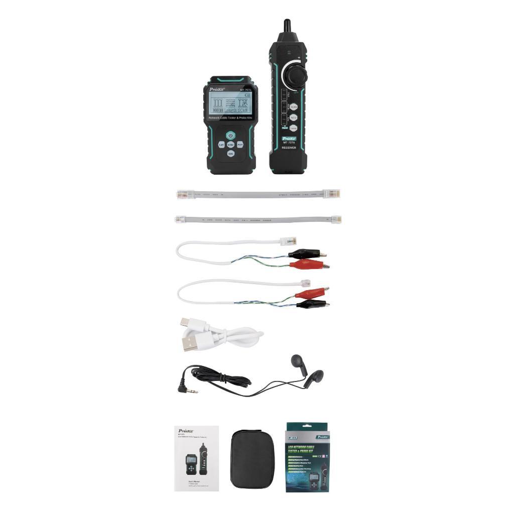 PRO'SKIT MT-7076 LCD Network Cable Tester & Probe Kit | 3 Months Warranty PRO'SKIT