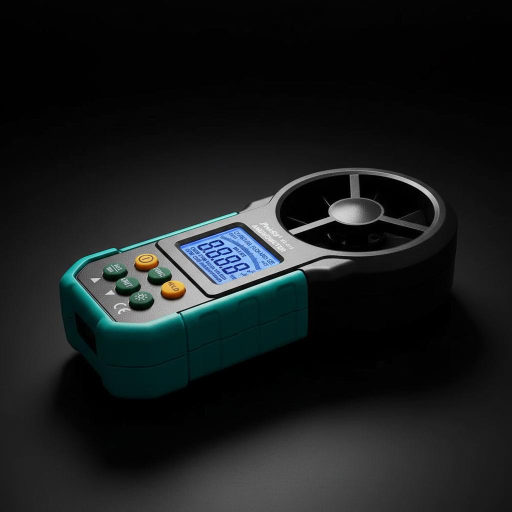 Pro'sKit MT-4615 Anemometer with Dramatic Lighting