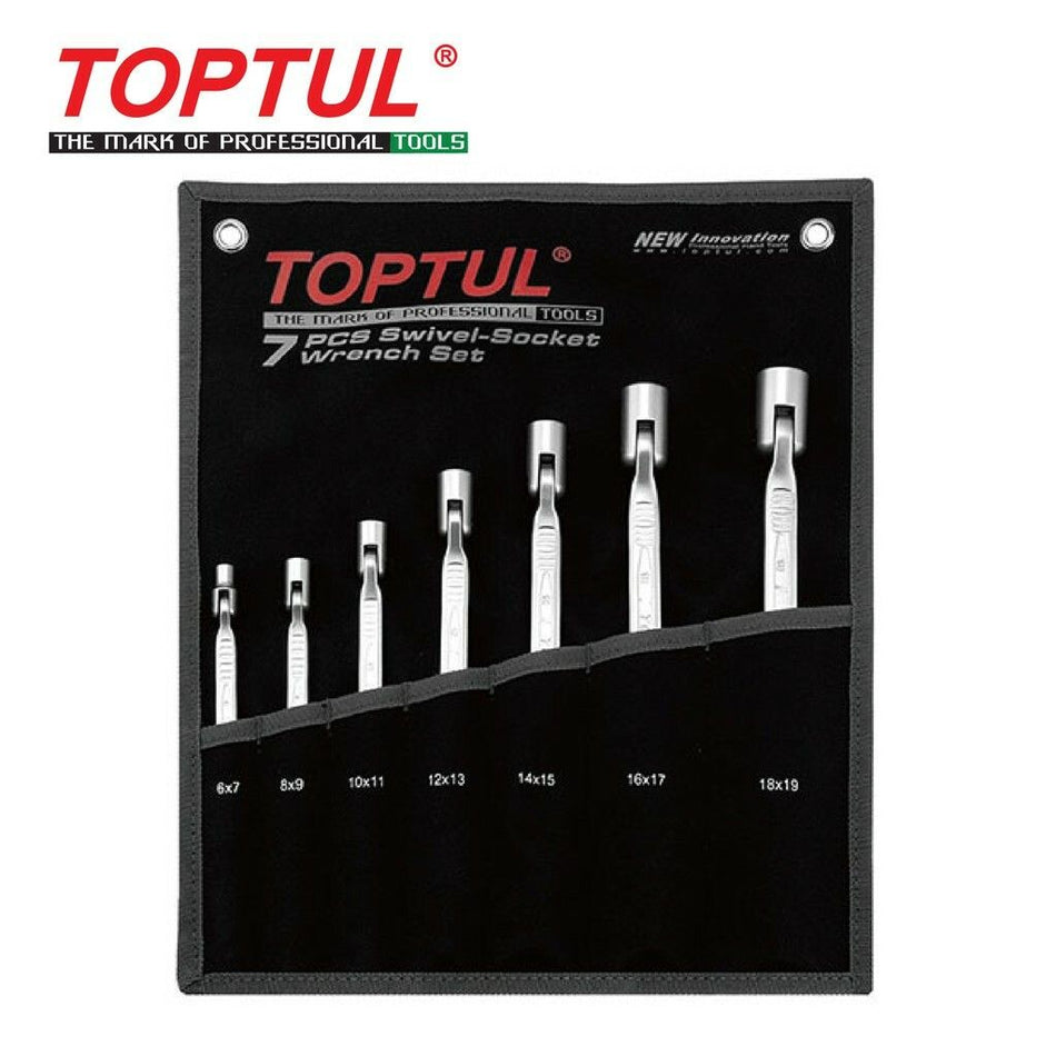 TOPTUL Double End Swivel-Socket Wrench Set Pouch Bag GPAQ0701