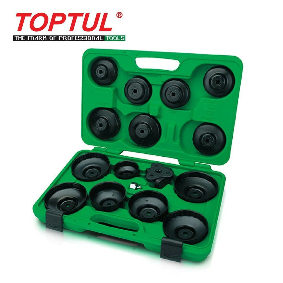 TOPTUL 16pcs Automotive Cup Type Oil Filter Wrench Set JGAI1601