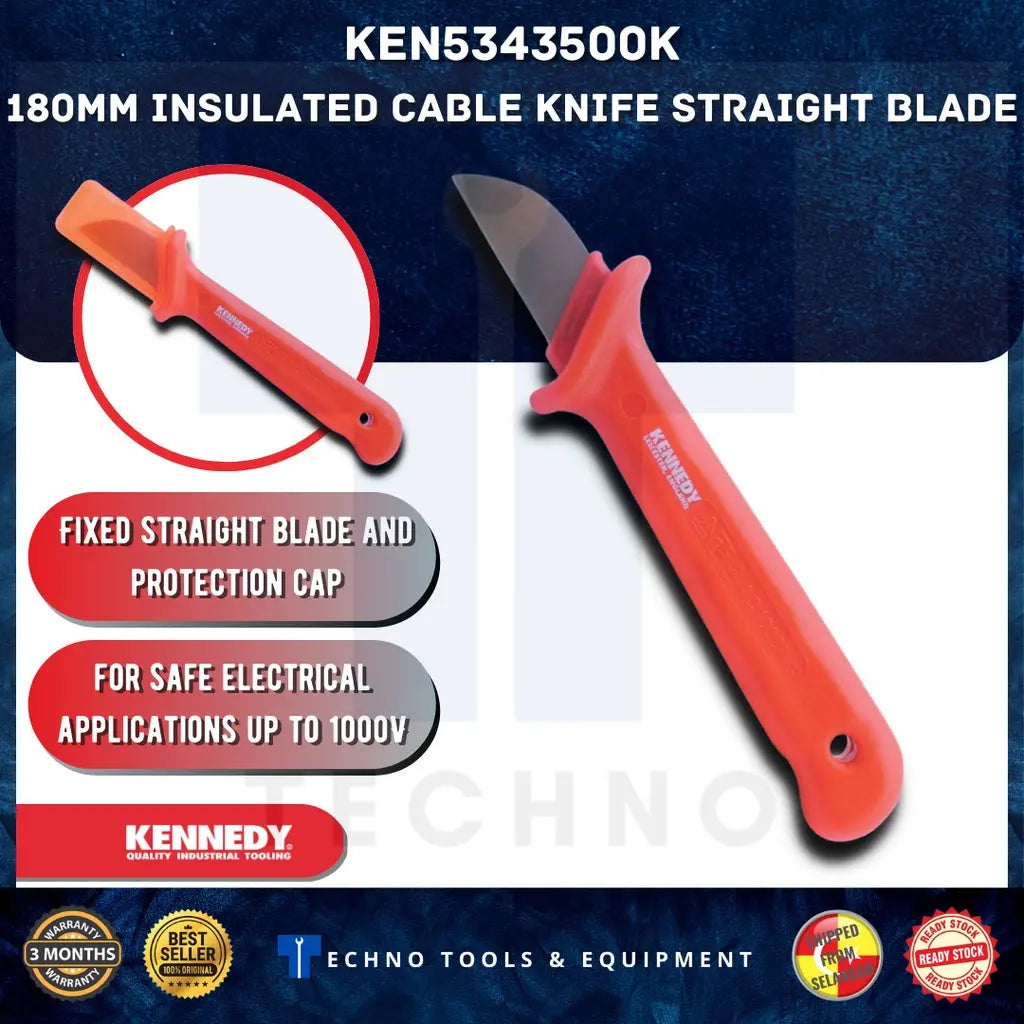 Kennedy Insulated Cable Knife 180mm, Straight, Curved or Dismantling KENNEDY