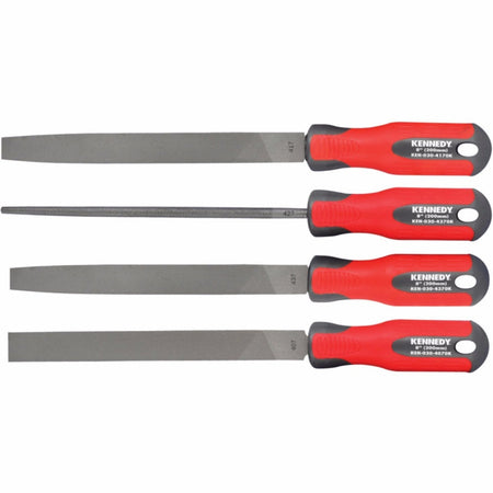 Kennedy Engineers File Set with Handles From 6in to 10in, 4 piece KENNEDY
