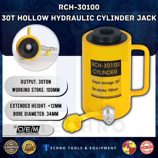 30 Ton Hollow Hydraulic Cylinder Jack - RCH-30100