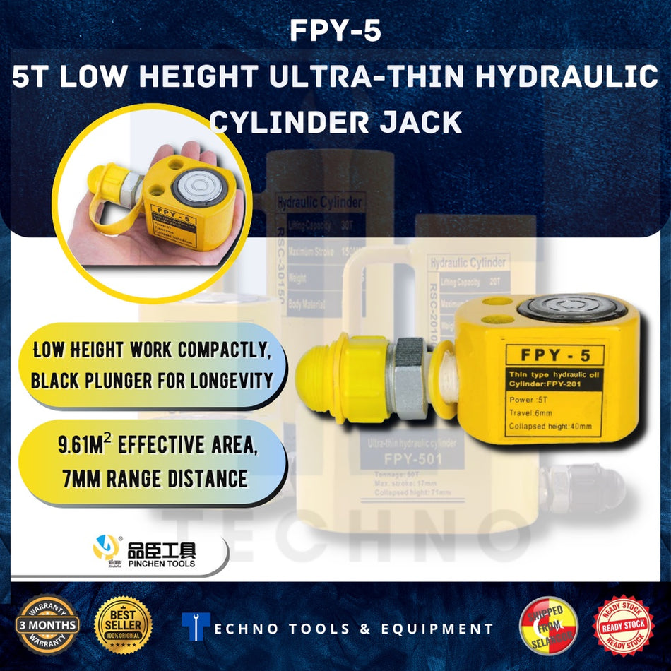 Low Profile Hydraulic Jack, Thin Type Hydraulic Cylinder 5Ton / 10Ton / 20Ton / 30Ton, FPY-10, FYP-20, FPY-30