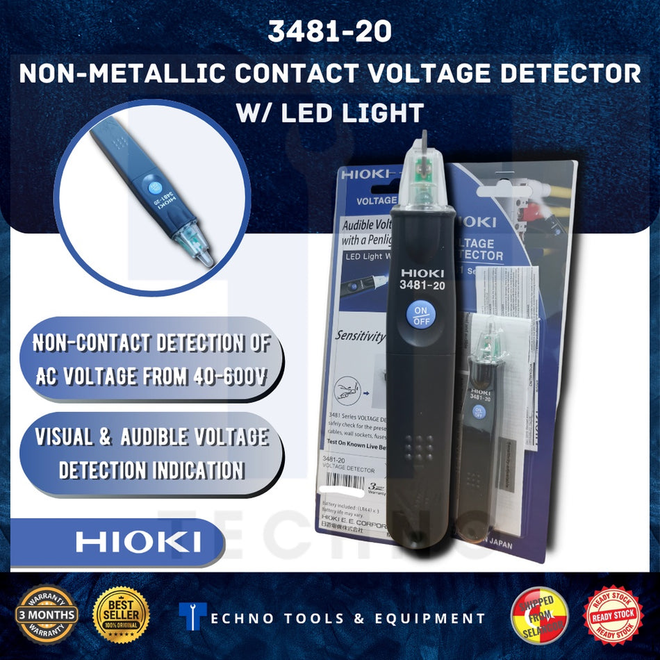 Ready Stock!! HIOKI 3481-20 Non-Metallic Contact Voltage Detector w/ LED Light