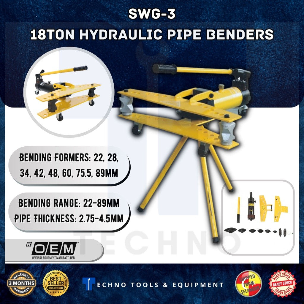 SWG-3 Hydraulic Pipe Bender Machine 1/2" - 3" Techno Tools & Equipment