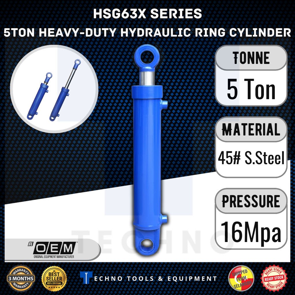 5 Tonne Heavy-Duty Two-Way Hydraulic Ring Cylinder | 100% New & Original + Warranty Techno Tools & Equipment