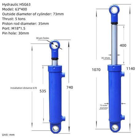 5 Tonne Heavy-Duty Two-Way Hydraulic Ring Cylinder | 100% New & Original + Warranty Techno Tools & Equipment