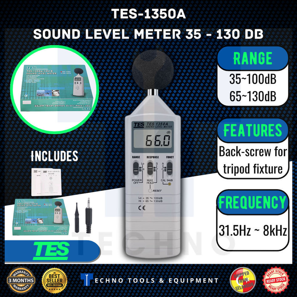 TES TES-1350A Sound Level Meter 35 - 130 dB | 100% New & Original + Warranty TES