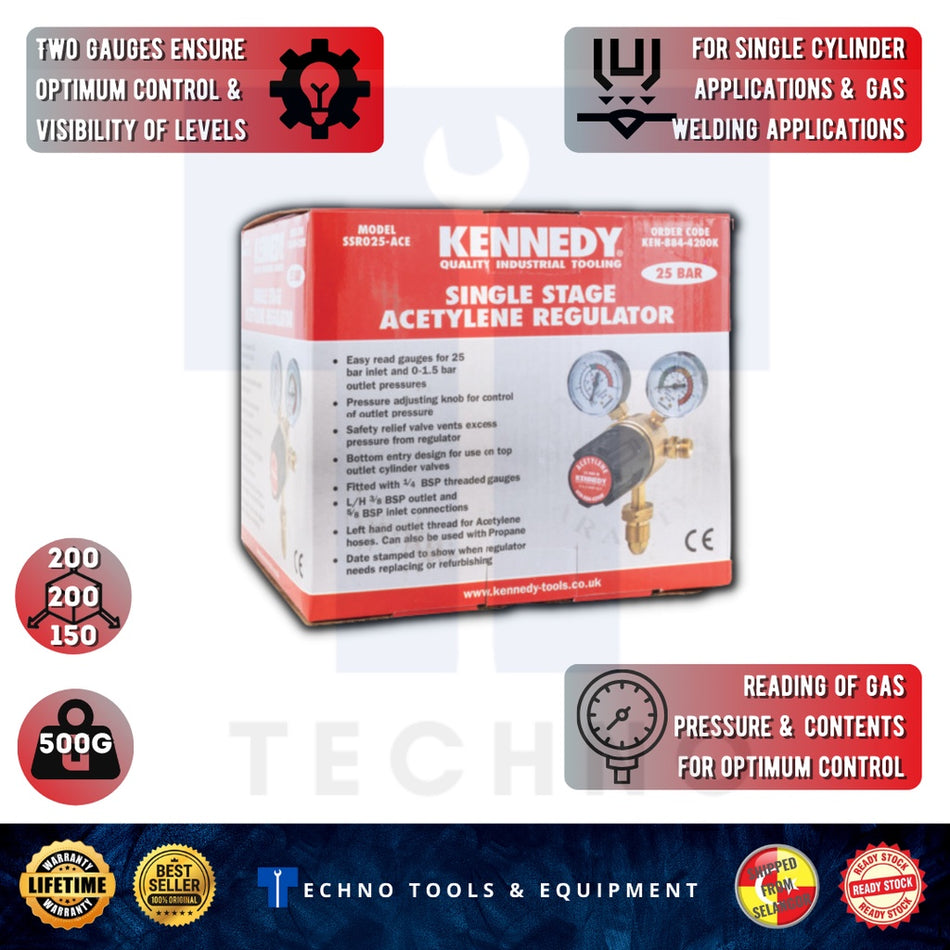 KENNEDY KEN8844200K Single Stage Acetylene Regulator
