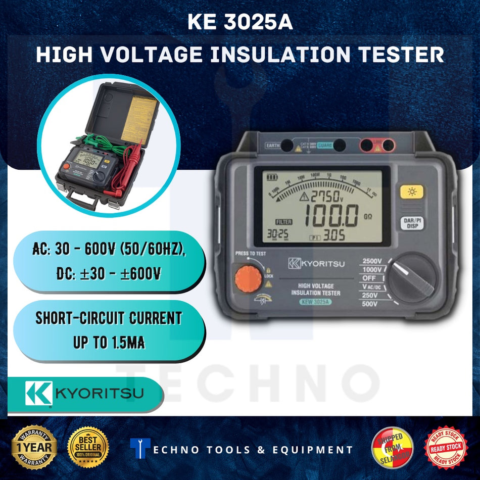 Ready Stock!! KYORITSU KE 3025A High Voltage Insulation Testers