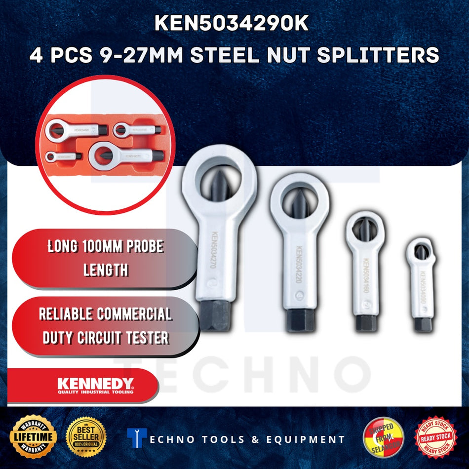 KENNEDY KEN5034290K 4 Pcs 9-27mm STEEL NUT SPLITTERS