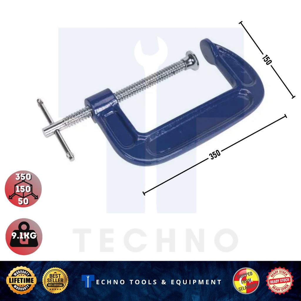 Kennedy Extra Heavy Duty G-Clamp From 10in to 12in, copper screw KENNEDY