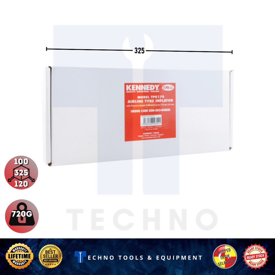 KENNEDY KEN5038480K WORKSHOP AIR LINE GAUGE & PUSH-ON CONNECTOR