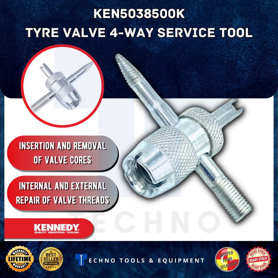 Kennedy 4-Way Tyre Valve Service Tool KEN5038500K KENNEDY