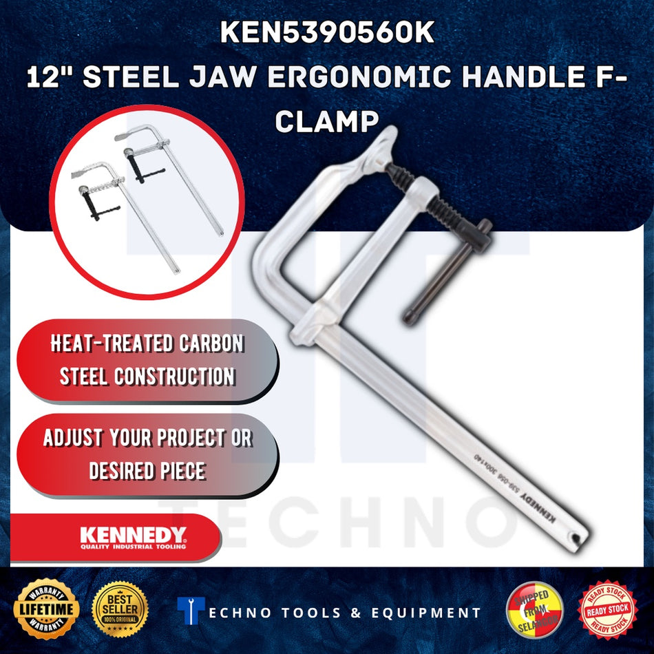 KENNEDY KEN5390560K 12" Steel Jaw Ergonomic Handle F-Clamp