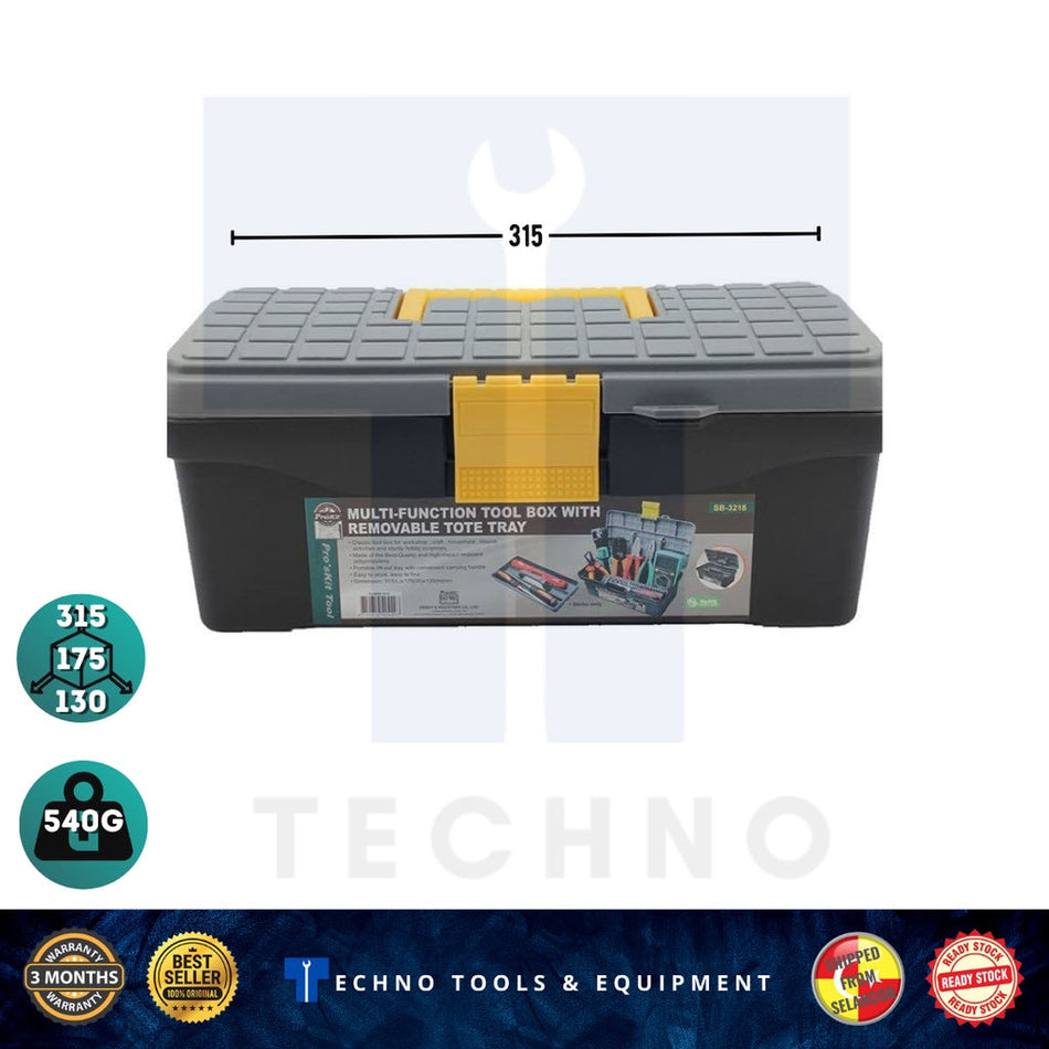 Pro'skit SB-3218 Multi-Function Tool Box With Removable Tote Tray PRO'SKIT
