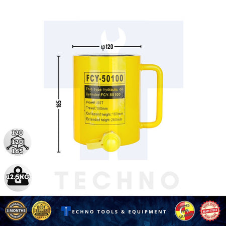 RSC-50100 / RSC-50150 Long Type Hydraulic Cylinder 50T 100% New & Original | 3 Months Warranty Techno Tools & Equipment