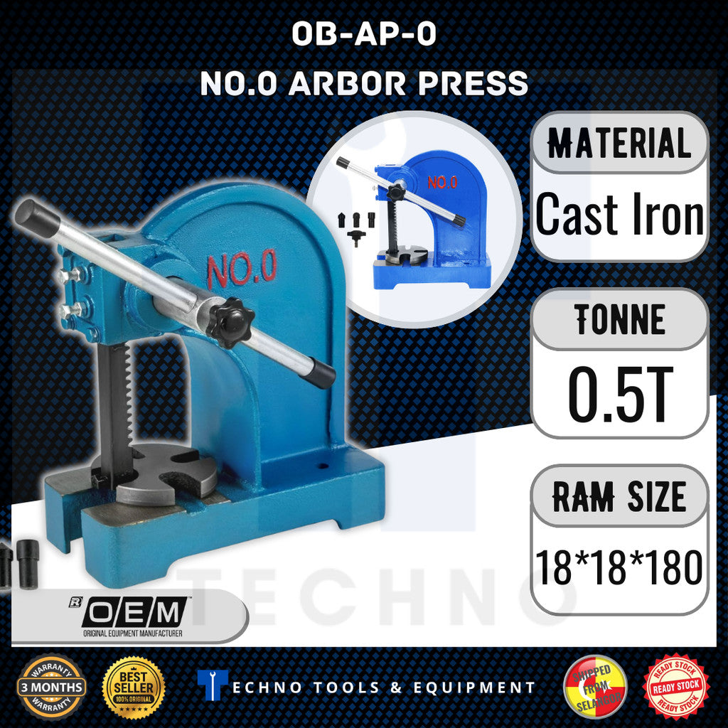 Arbor Press NO.0(0.5TON) NO.1(1TON) Punch Press Machine for Staking & Riveting OEM