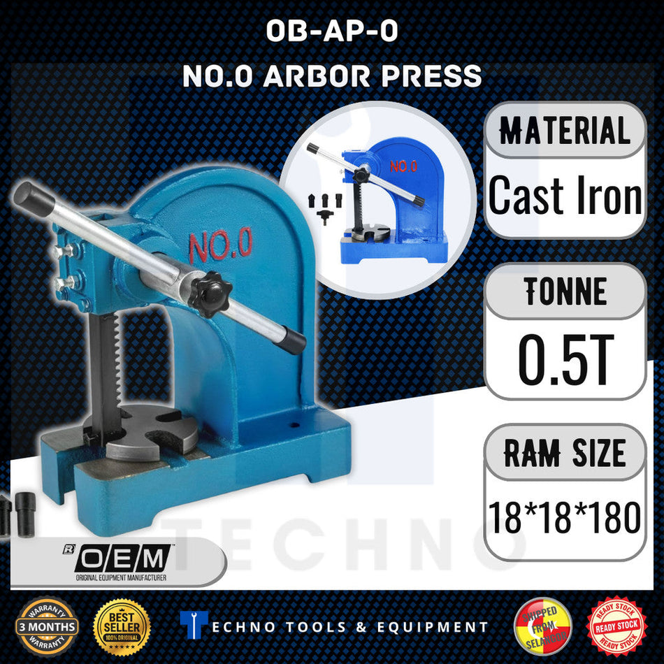 Arbor Press NO.0(0.5TON) NO.1(1TON) Punch Press Machine for Staking & Riveting OEM