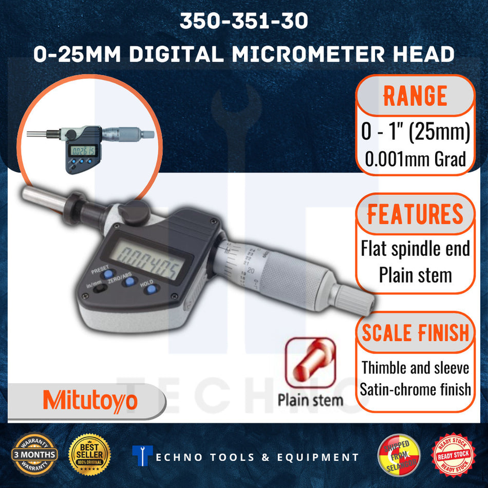 MITUTOYO 350-351-30 Digital Micrometer Head